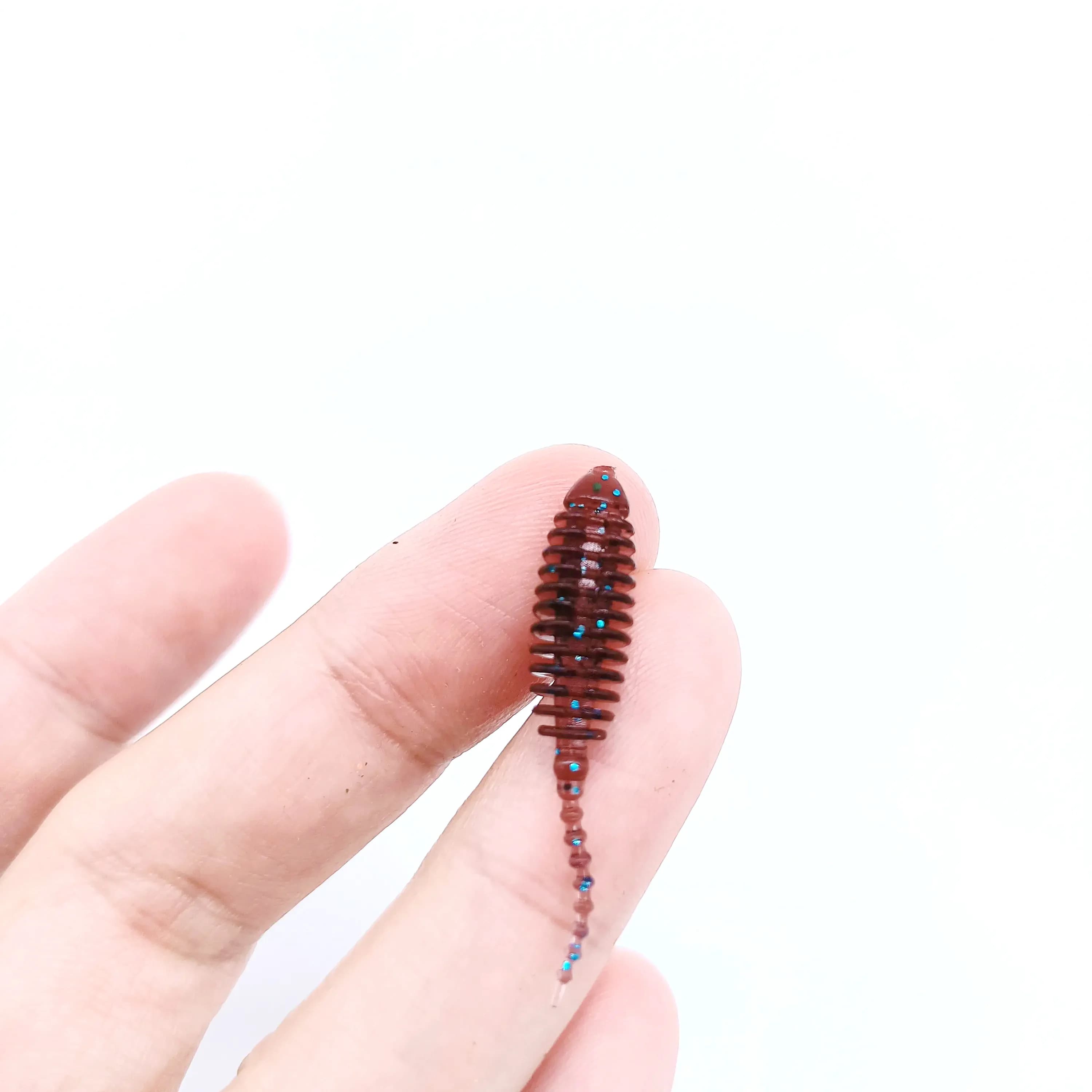 DUODUOYU 10 pz Wobblers mini Ocean Rock Esche da pesca Esche morbide in gomma 3.5 cm 0.2G Verme morbido Esche artificiali Spigola Pesce in silicone