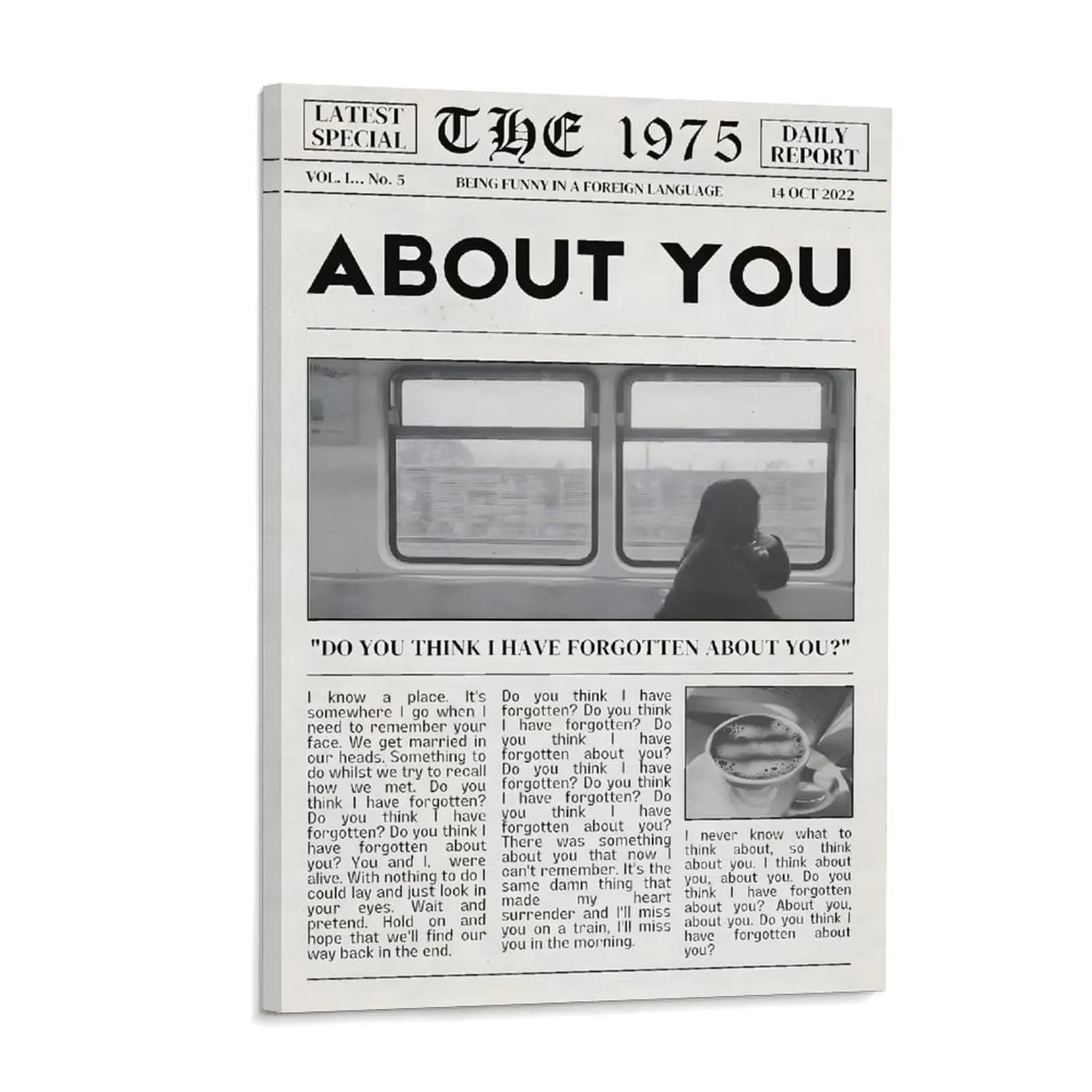 The 1975 About You Poster Music Album Canvas Wall Art Posters Painting Decoration for Home Bedroom Dorm Bathroom Decor Gift
