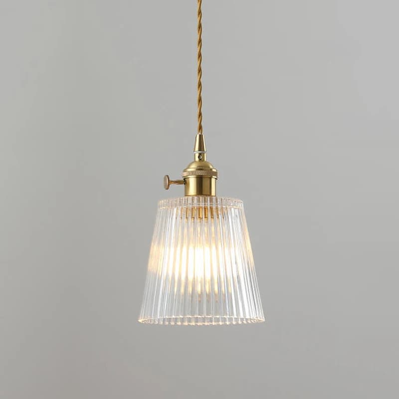Lampada a sospensione vintage in vetro a strisce Noridc Sala da pranzo Cucina Lampade a sospensione retrò Camera da letto Comodino Decor Lampada a sospensione