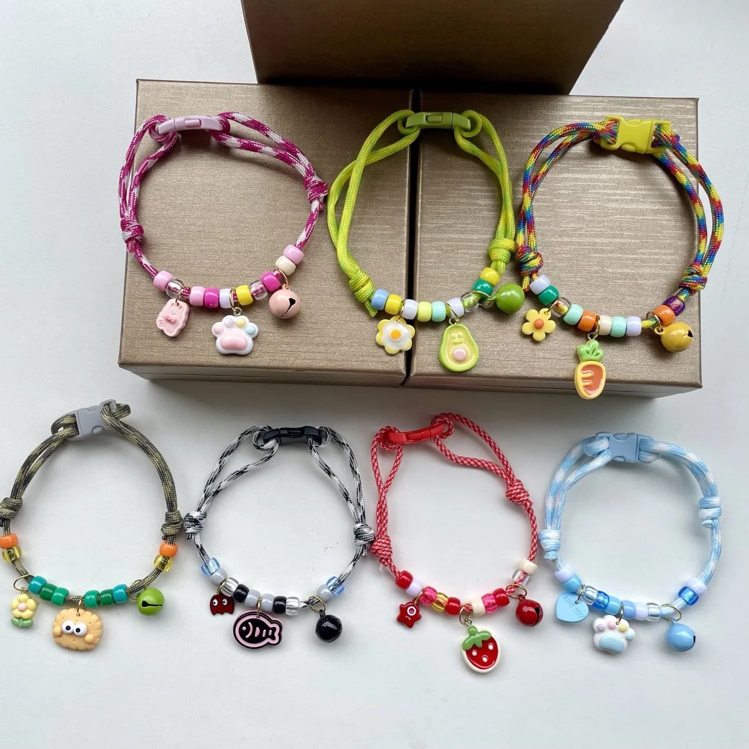 Pet Cat Dog Collar Color Blocked Eaving Summer Fresh Adjustable Necklace Dog Leash Luxury Funny Cute Fashion Collars Personality