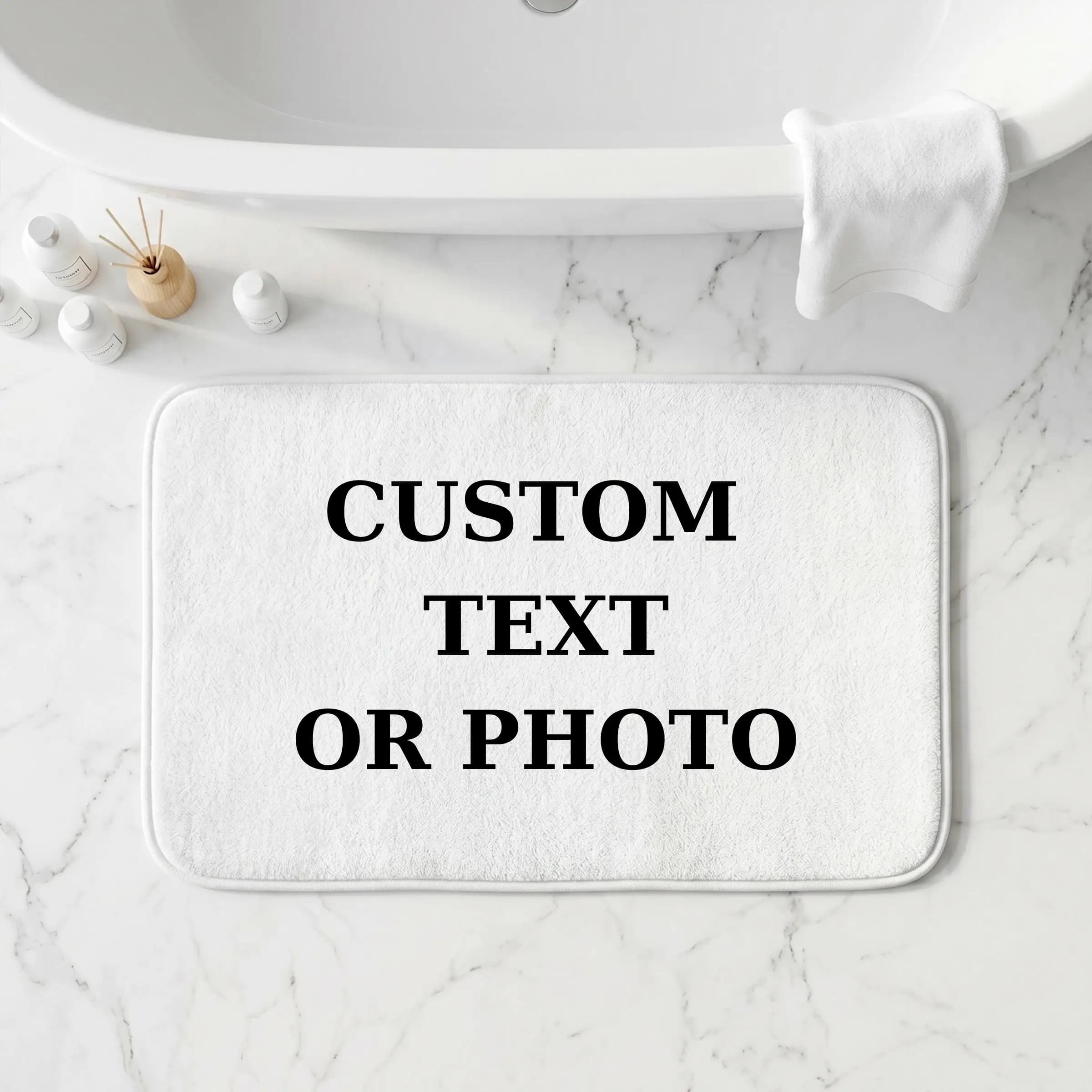 Personalized Custom Floor Mat Custom Photo Rectangle Area Rugs Soft Carpet Rug for Bathroom Living Room Indoor Home Decor