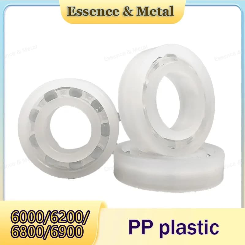 2-10Pcs PP Plastic Bearing Glass Ball 6000/6200/6800/6900 Plastic Bearing Inner Diameter 10mm-50mm Wear-Resistant/Anti Magnetic