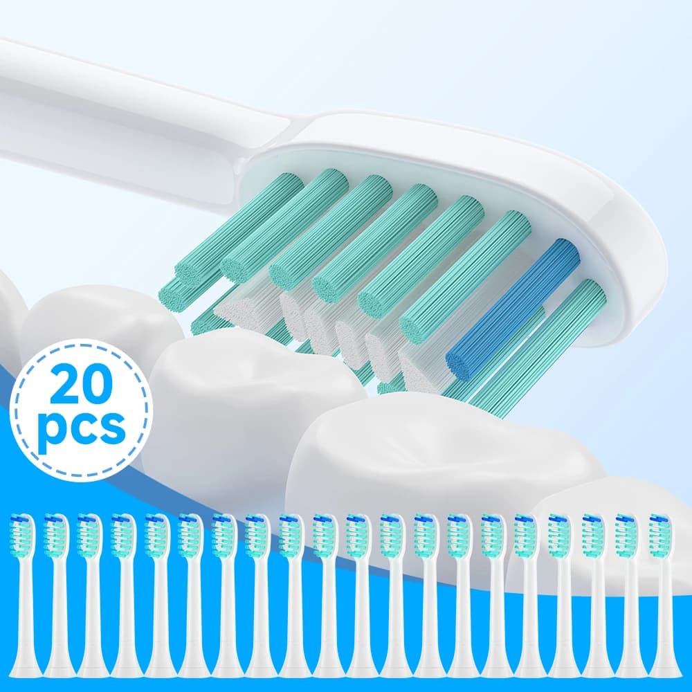 Testina per spazzolino elettrico da 20 pezzi compatibile con i modelli della serie Philips Sonicare HX5/HX6/HX7/HX8/HX9