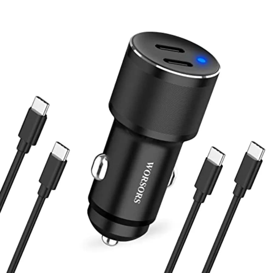 Caricabatterie da auto USB C doppio da 45W, ricarica super rapida 90W Max, adattatore accendisigari 12V interamente in metallo per iPhone 17 Pro Max/16/15/iP
