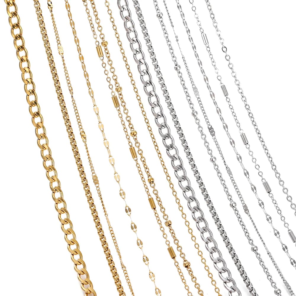 2Meters/Lot Stainless Steel Chains Gold Color Chain for Jewelry Making DIY Necklace Bracelet Accessories Lips Beads Beaded Chain