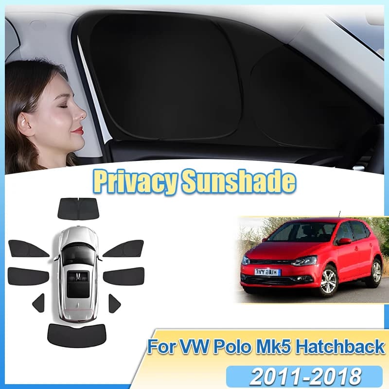 Auto Parasole Per VW Volkswagen Polo Mk5 5 porte Hatchback Finestrino Laterale Visiera Parabrezza Parte Strumenti Privacy Copertura Accessori Auto