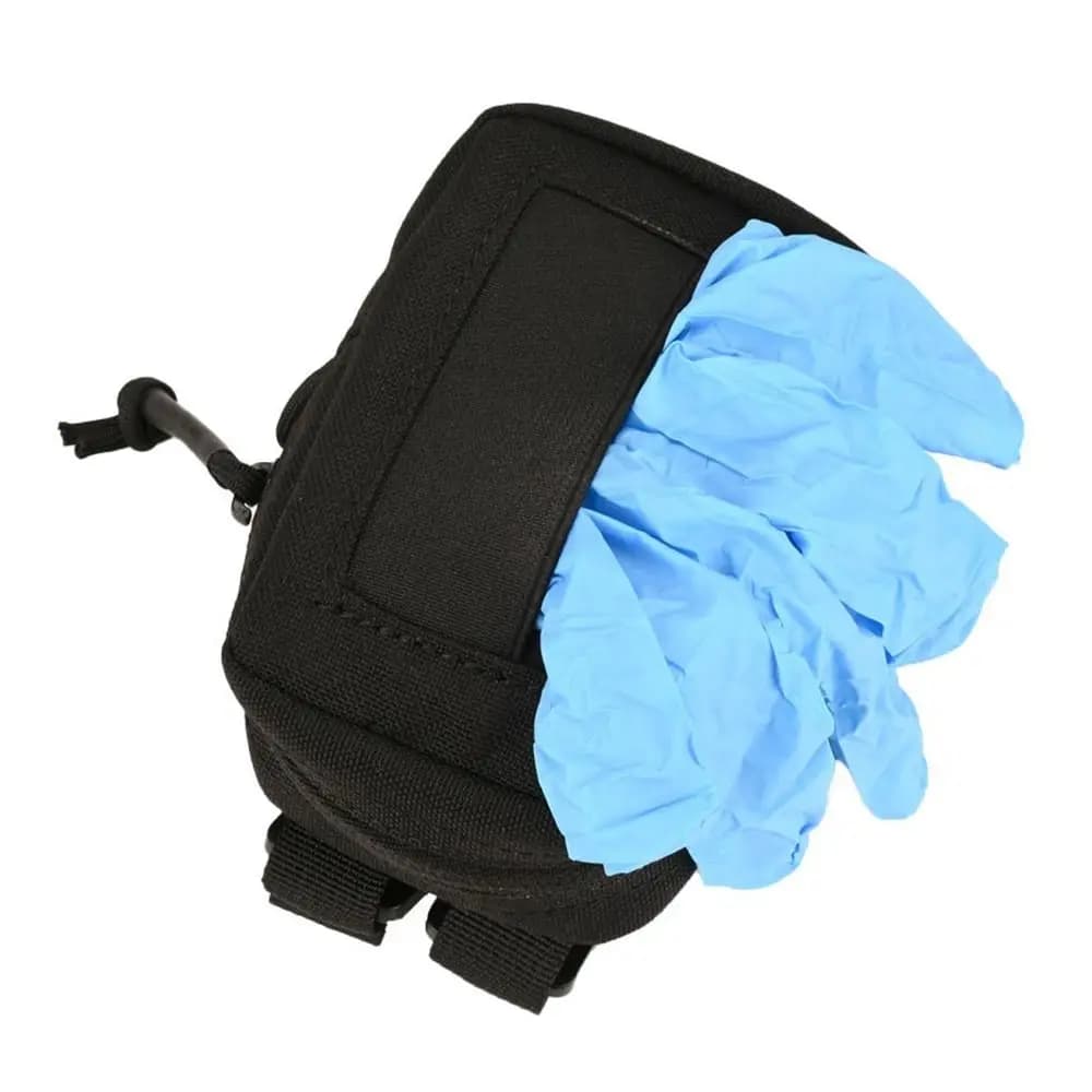 Custodia per guanti da cintura in nylon resistente Borsa per guanti in lattice portatile in tinta unita Custodia multifunzionale per accessori Molle