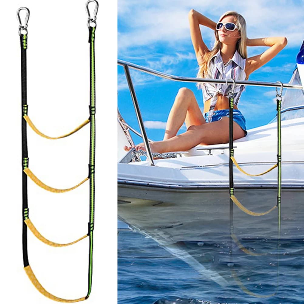 Auxiliary Boarding Rope Ladder Removable Assist Boarding Outdoor Climbing Rope Ladder Foldable for Fishing Boarding Swim