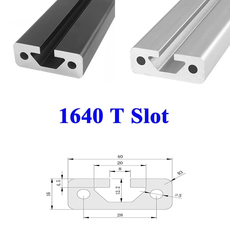 1PC 1640 European Standard Aluminum Profile Extrusion Frame 1640 T Slot Anodized Linear Rail For CNC 3D Printer Customizable