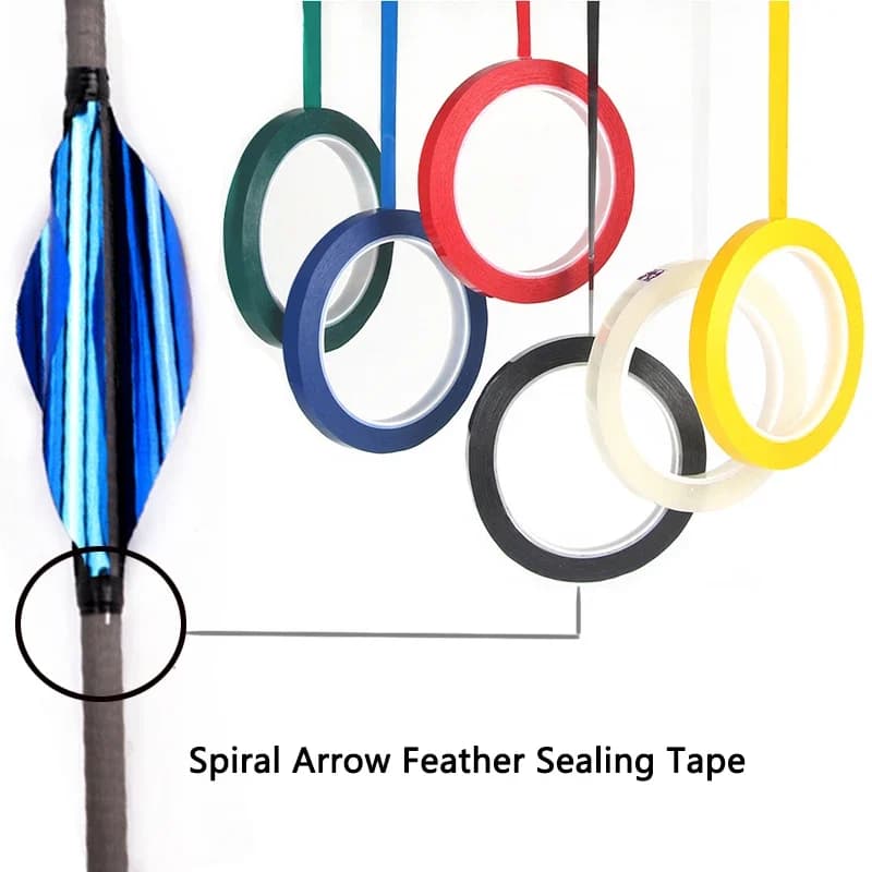 7 rotoli di nastro adesivo a spirale per tiro con l'arco da 66 m, spessore 3 mm, per sigillatura e fissaggio delle alette, per accessori da tiro