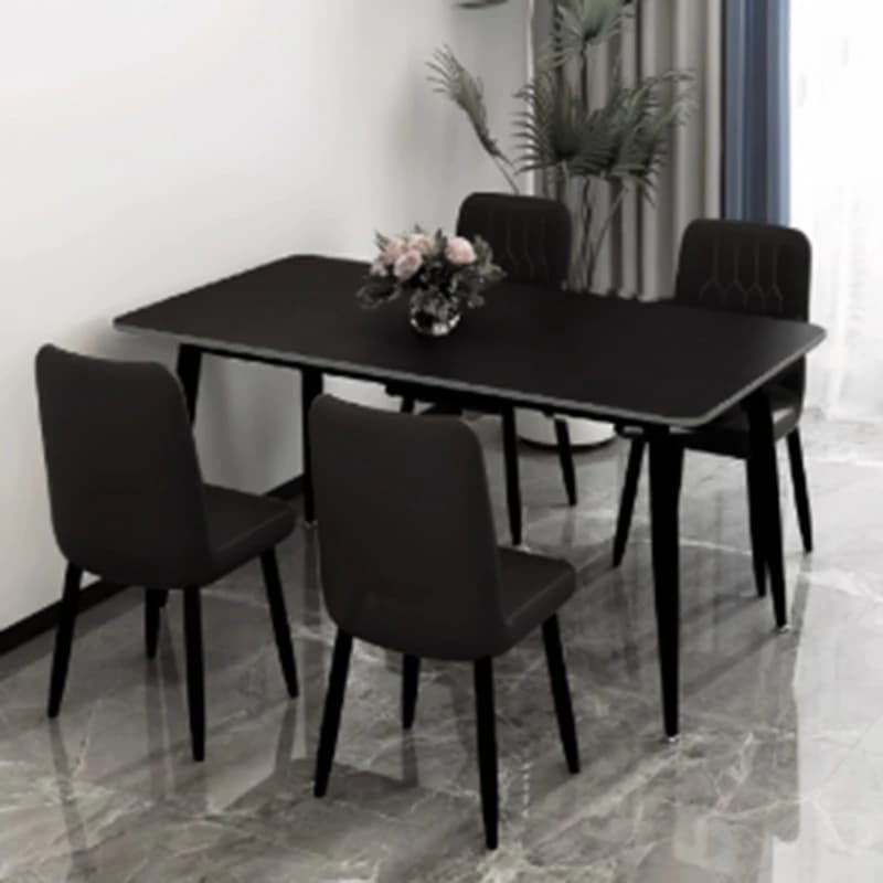xx-High Wood Dining Tables Square Black Legs Space Saving Luxury Dining Tables Wooden Modern Mesas De Comedor Furniture Home^