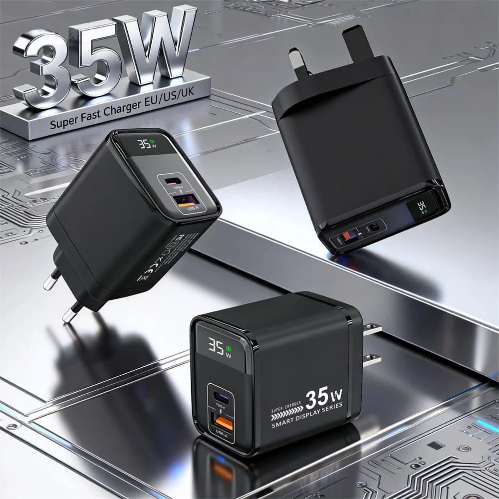 PD 35W USB C Charger Fast Charging Phone Charger Power Adapter For iPhone Samsung Xiaomi EU/US/UK Plug Quick Charge Wall Charger