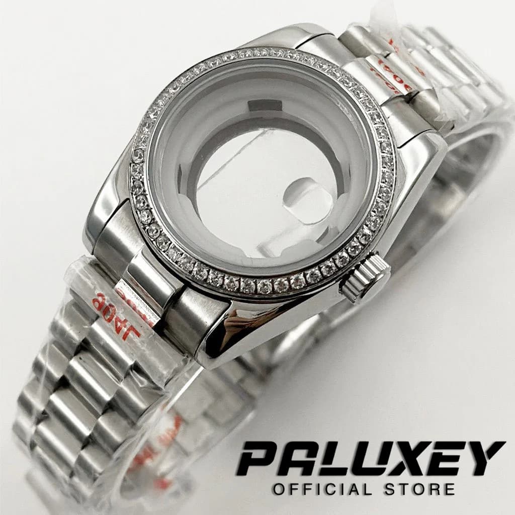 NH05 watch case with sapphire crystal strap with 31MM waterproof stainless steel diamond for woman suitable for movement NH05 NH06
