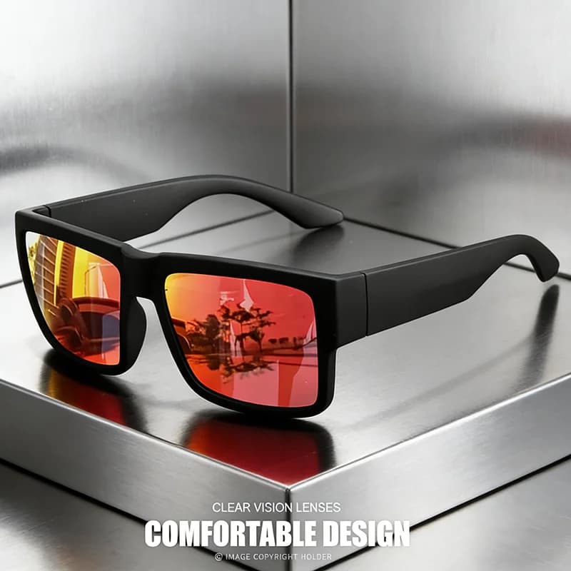 Classic Square Polarized Sunglasses Durable Matte Texture Frame Driving Sun Glasses for Travel Fishing Outdoor Activities