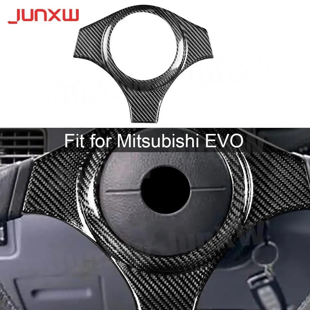 Carbon Fiber Automobile Steering Wheel Cover Decorative Parts for Mitsubishi EVO 7 8 9 2003-2006 Car Styling
