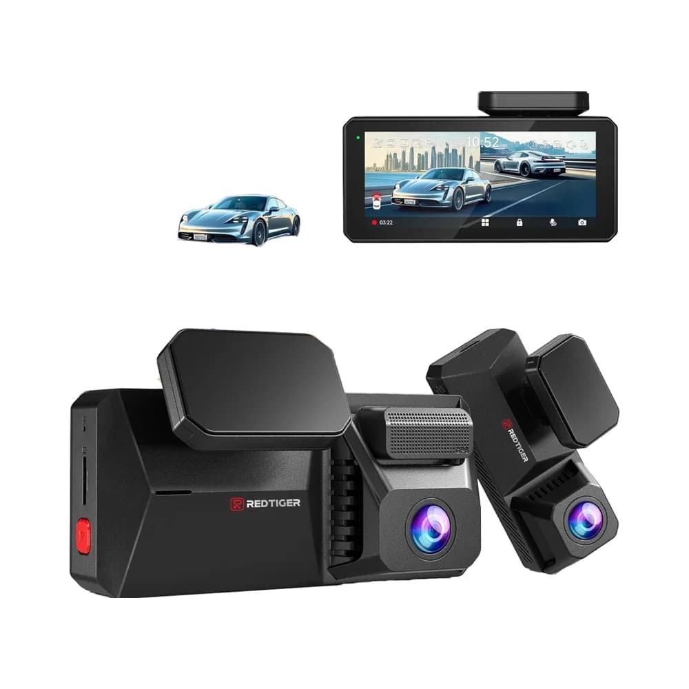 REDTIGER F77 V2 Dash Cam Dual 4K with 256GB EMMC, STARVIS 2 IMX678, Front and Rear, GPS, WiFi 5.8GHz, Night Vision, Black Car Box