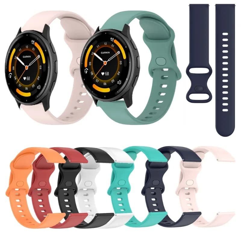 20mm 22mm Soft Silicone Strap for Garmin Venu3 Venu2 /Vivoactive 3 4 5 6 /vivomove3 HR/Venu 2 3 Sports Wristbad Band Bracelet