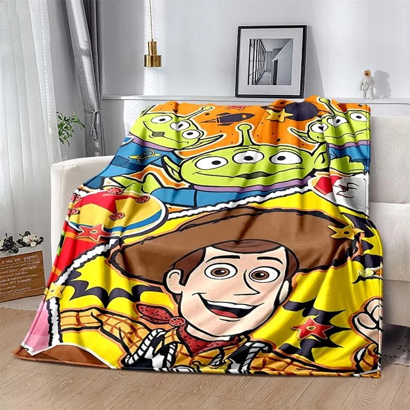 Coperta Morbida con Stampa Cartoon di Toy Story in Vari Stili e Dimensioni per Camera da Letto, Soggiorno, Divano, Ufficio, Pisolino, Campeggio, Viaggio