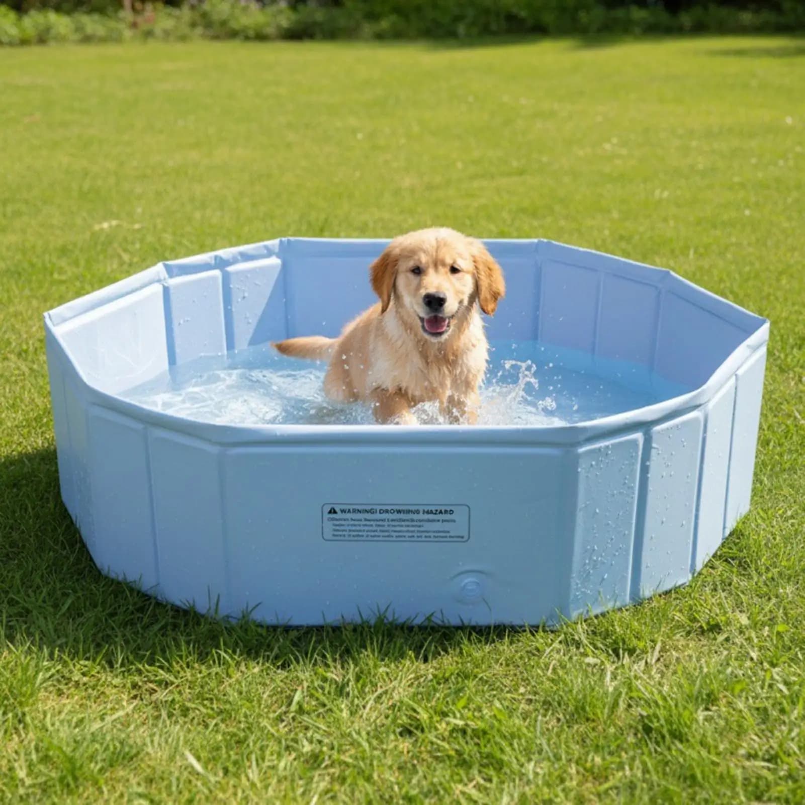 Pet cooling pool Foldable storage Wear Resistant PVC Cool Bathtub With Marine Pattern For Backyard Summer Heat Relief