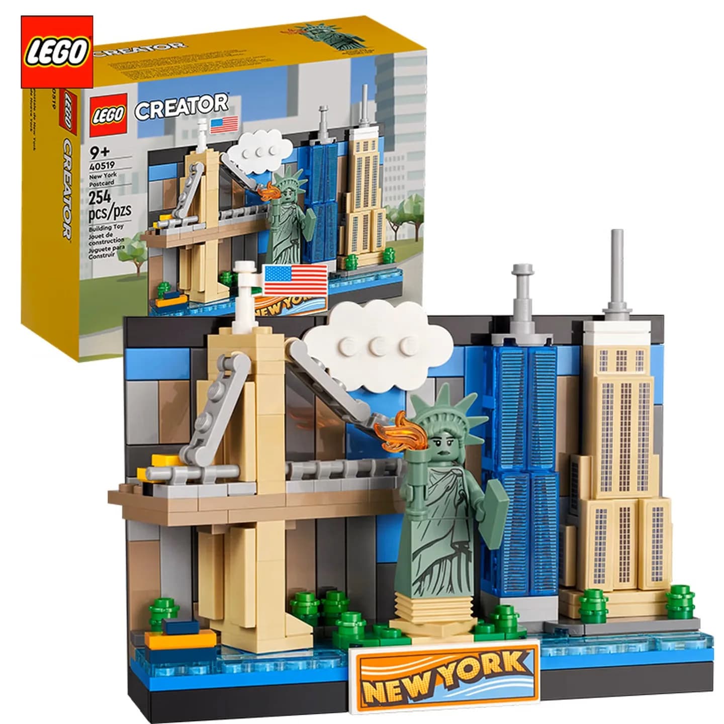 LEGO Mattoncini da Costruzione LG-40519 Cartolina di New York, Set di Costruzioni da Tavolo, Giocattoli Puzzle per Bambini, Regali di Compleanno, Decorazione da Scrivania