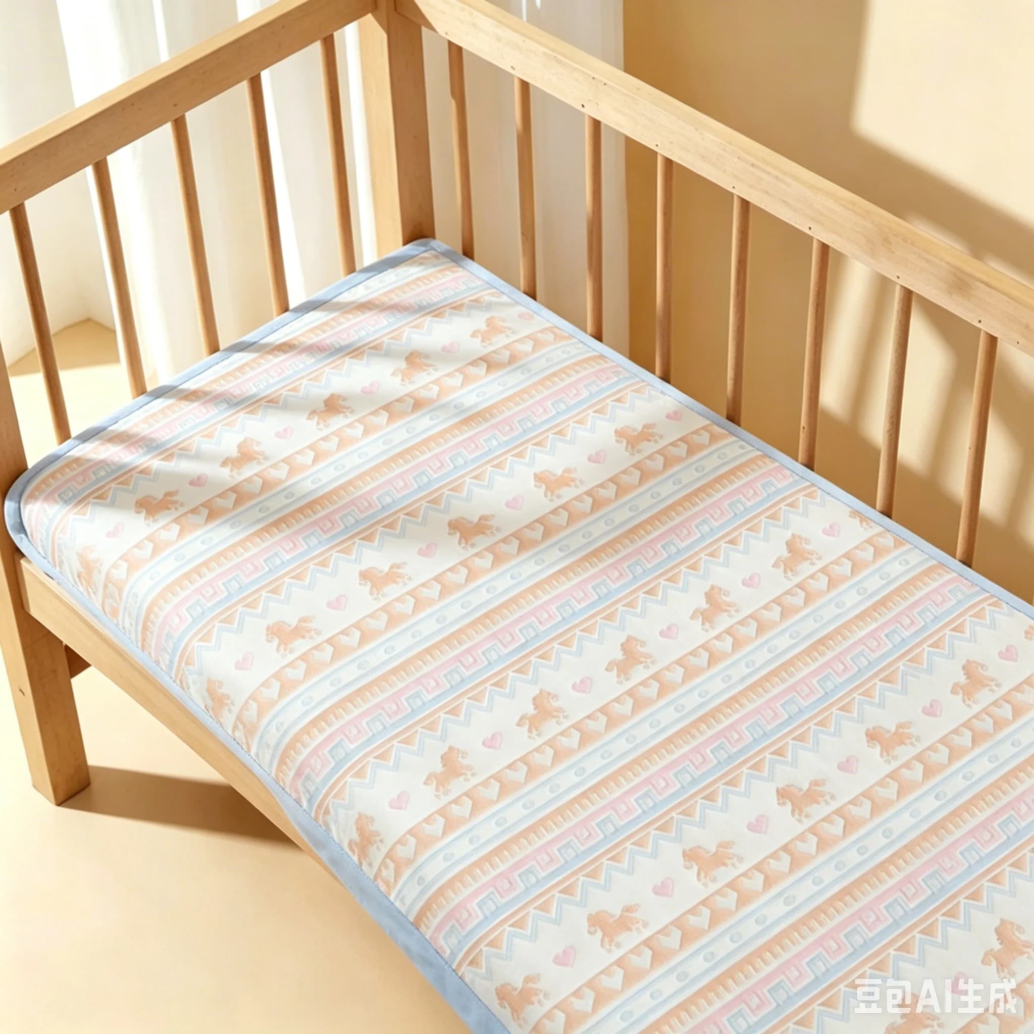 Summer Cooling Baby Crib Sheet, Soft Breathable Ice Silk Anti-Sweat Crib Mattress Pad, Washable Anti-Slip Infant Bed Sheet for S
