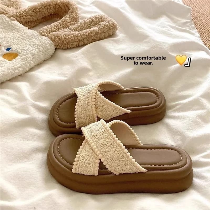 Sandali Estivi da Donna con Suola Spessa, Traspiranti, Antiscivolo, in Pelle PU, Comodi e Casual