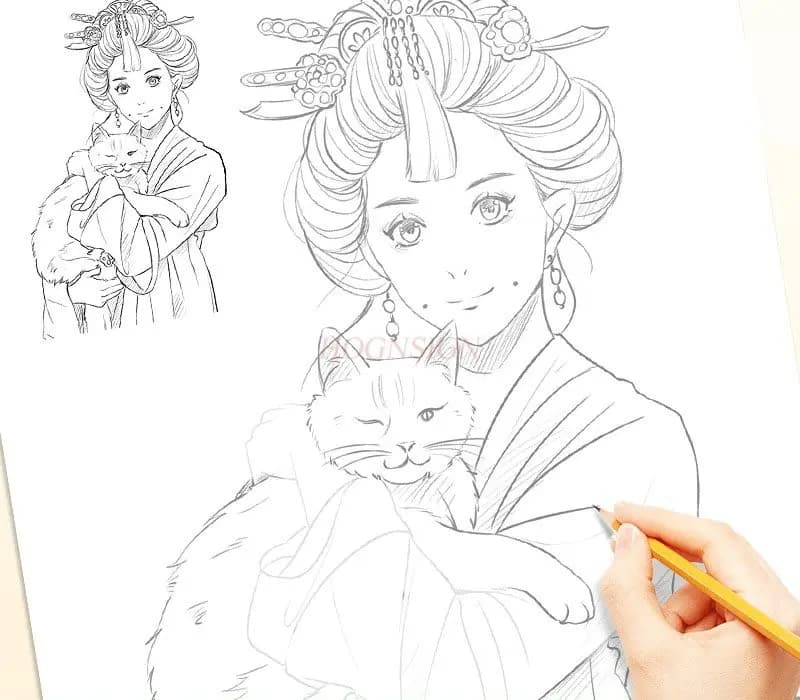 1book Introduction to Manga, Hand drawn Line Drawing Fundamentals, Self study Drawing, Sketching, Copying Practice, Brochure
