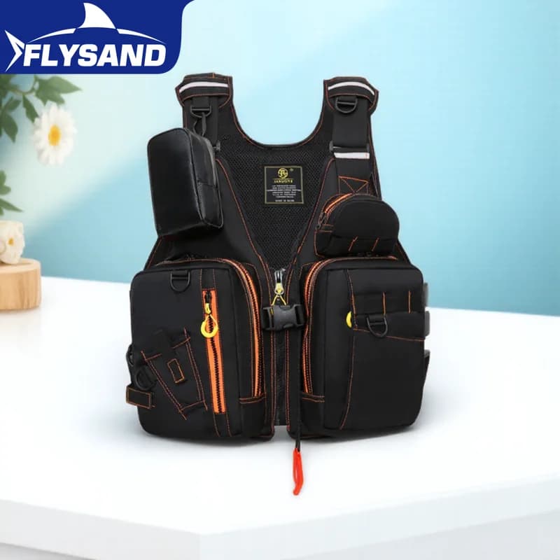 Giubbotto di Salvataggio Multifunzionale da Pesca con Tasche Multiple per Attrezzatura di Sicurezza, per Avventure all'Aperto, Materiali Galleggianti