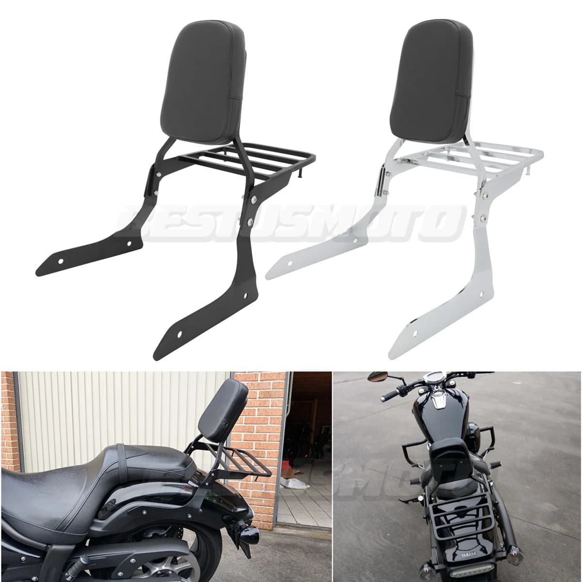 For Yamaha Stryker 1300 XVS1300 Motorcycle Passenger Backrest Sissy Bar Luggage Rack Accessories 2011-2017 Models