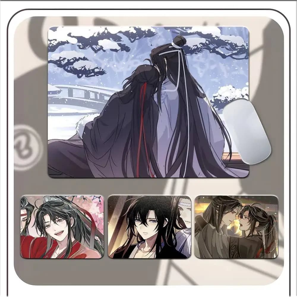 Mo Dao Zu Shi Simpatico tappetino per mouse in stile anime, piccolo tappetino per mouse LockEdge per giocatori, tappetino per scrivania del computer, rettangolare, in gomma antiscivolo