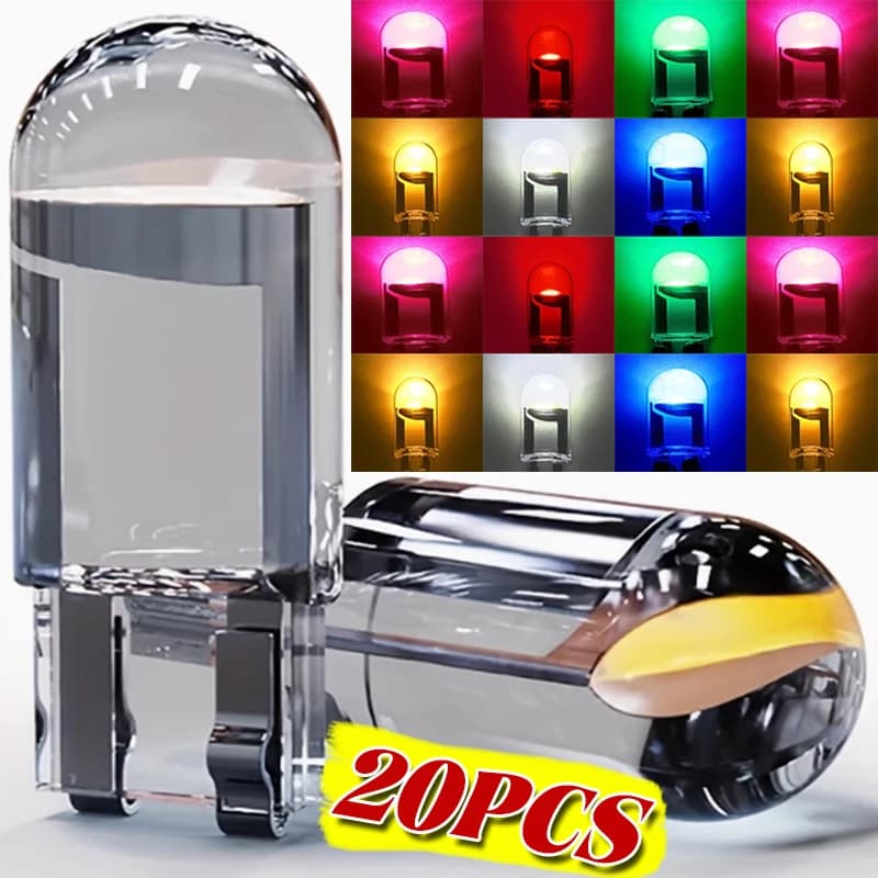 Lampadina LED T10 12V per Interni Auto, Luce di Lettura con Alloggiamento in Vetro Impermeabile COB