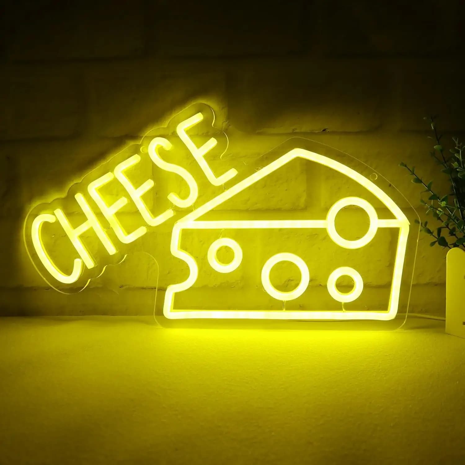 Insegne al neon a forma di formaggio, luci al neon a LED dimmerabili USB per negozi di formaggi, panetterie, ristoranti, decorazioni per la stanza, regalo per feste di compleanno, luce da parete