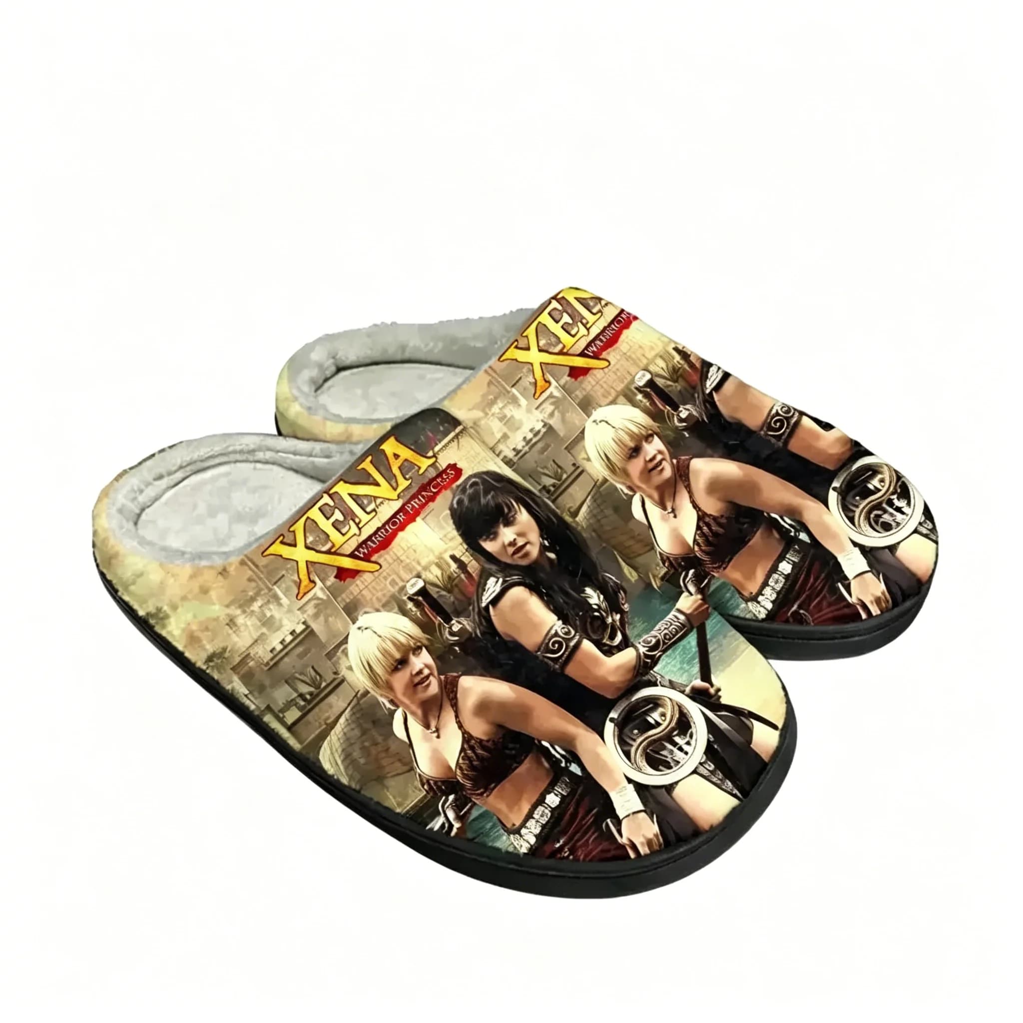 Xena Warrior Princess Home Cotton Slippers Gabrielle Plush Bedroom Keep Warm Shoes Mens Womens Thermal Slipper Custom Shoe
