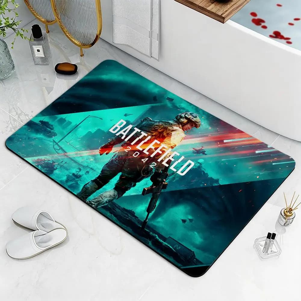 Tappetino da Pavimento Game B-BattlefieldS in Diatomite Ecologica, Antibatterico e Antiodore per Cucina e Bagno