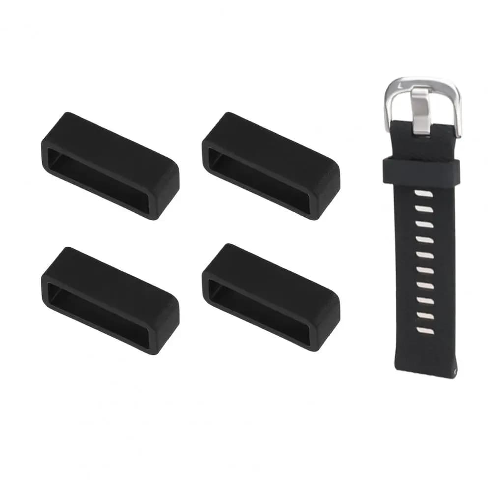 Watch Strap Loop Set 4pcs Silicone Watch Strap Wristwatch Band Keepers Smartwatch Fastener Rings Replacement Accessories Set