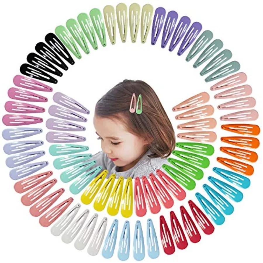 80PCS Hair Clips, 2 Inch Non-Slip Metal Hair Barrettes for Girls,,Baby and Women. 20 Colors
