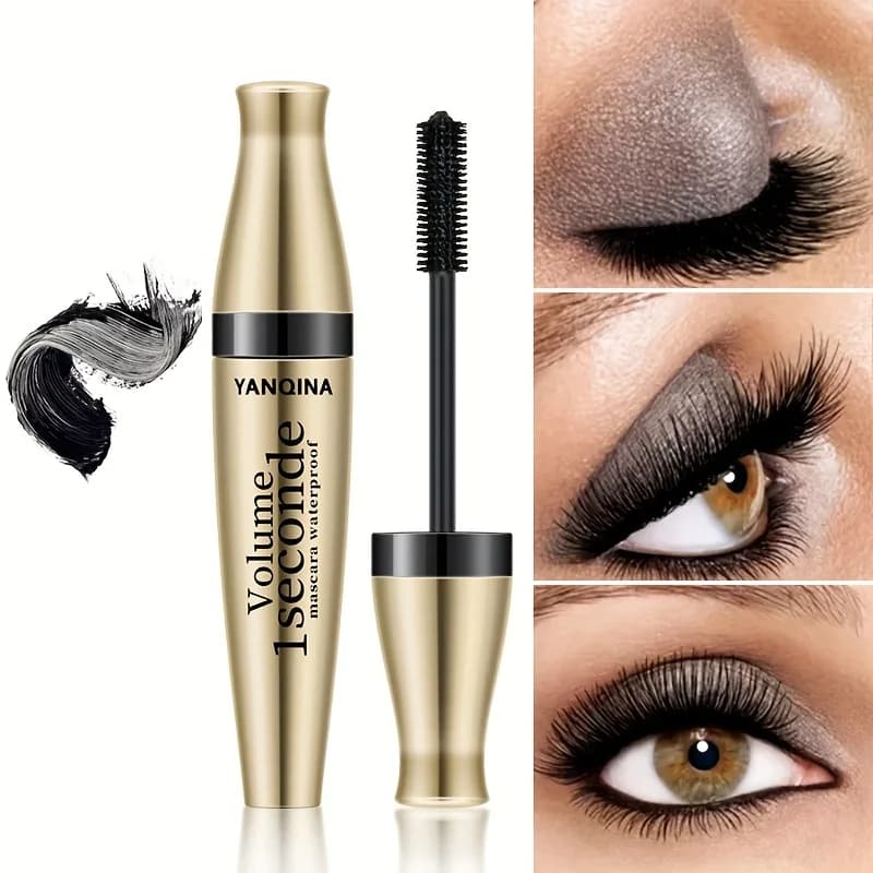 3D Waterproof Mascara Fiber Black Eyelashes Curly Hair Brush Long-Term Volumizing Long-acting Volumizing Extension
