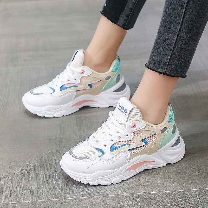 Scarpe Sportive Casual da Donna in Mesh Traspirante, Stile Dad alla Moda con Fibbia Incrociata, Supporto alla Caviglia, Suola in Gomma Antiscivolo