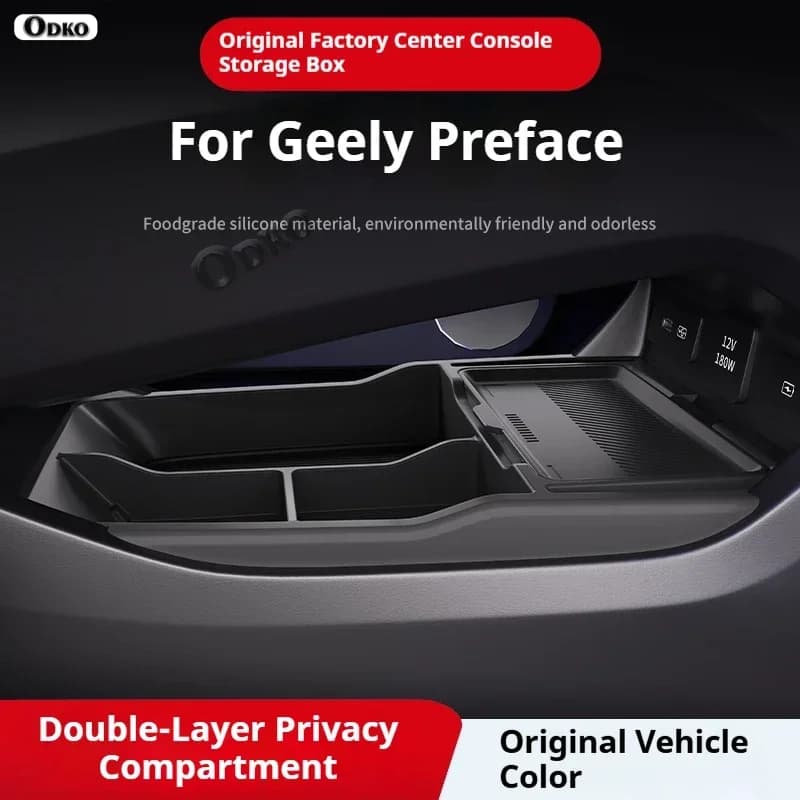 Silicone Storage Box 2025 FOR Geely Preface Center Console Modification Anti-slip Pad Accessories Organizer Decoration