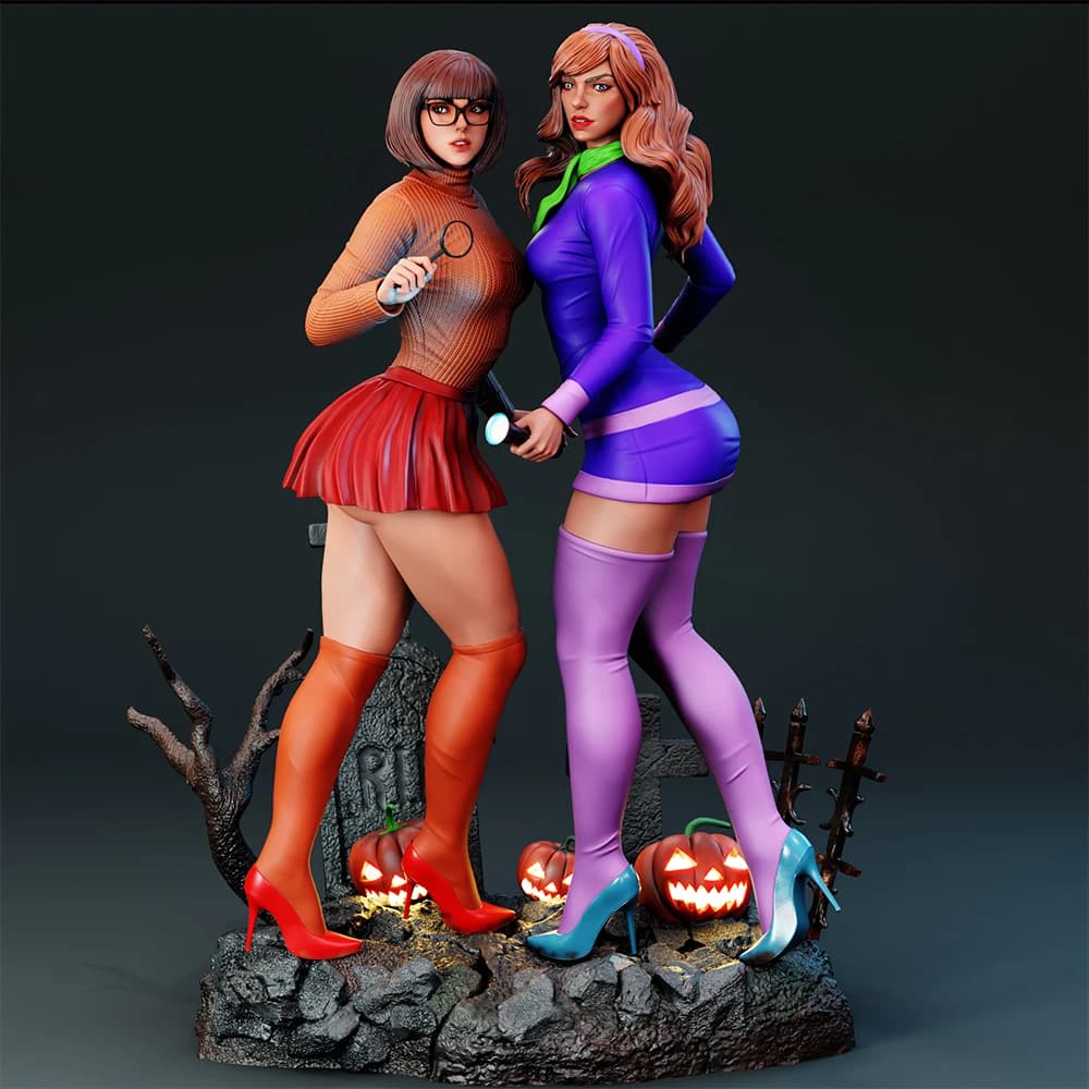 1/24 Pretty Girl Velma Sisters NSFW Modellino in Resina da Collezione, Statuetta Miniatura Non Assemblata, Kit Non Dipinto