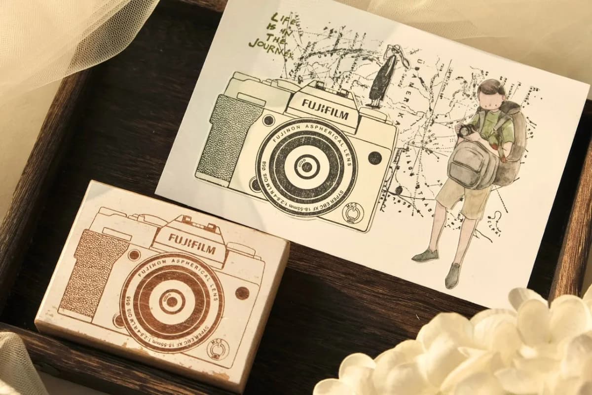 Vintage Camera Positive And Negative Wooden Rubber Stamp Set DIY Scrapbooking Photo Album Card Making Wooden Seal