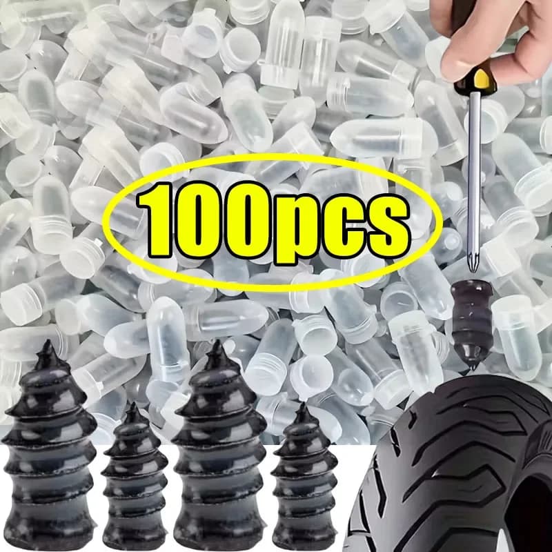 Chiodo per riparazione pneumatici sottovuoto per auto 10-100 pezzi Strumenti tubeless per riparazione foratura pneumatici per moto camion scooter bici per strumento di riparazione pneumatici per auto