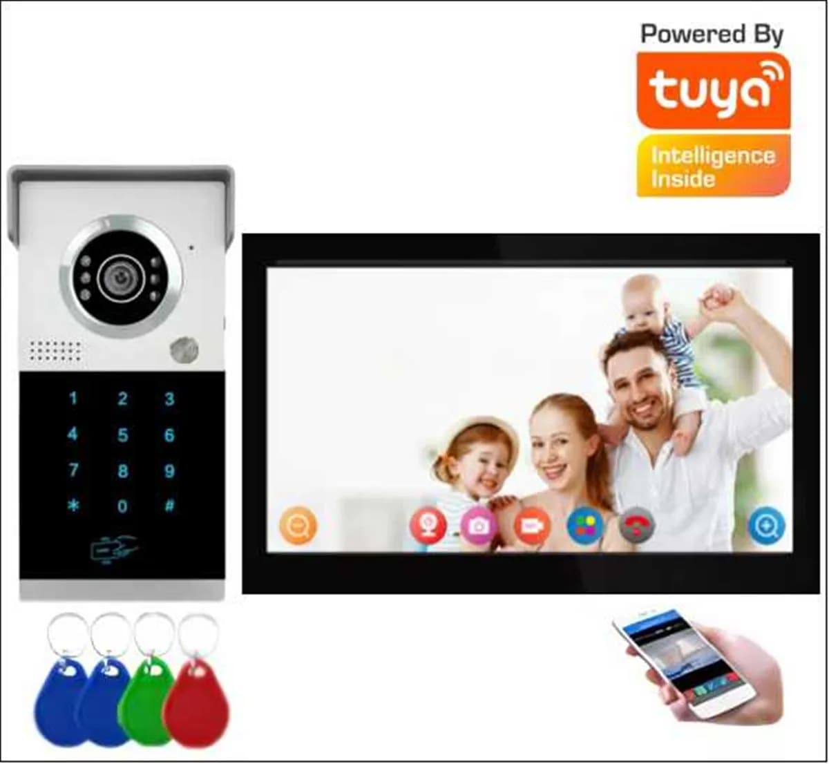 2MP 1080P 7 pollici Tuya APP WIFI campanello videocitofono videocitofono IP stazione porta password/scheda IC sistema di controllo accessi telecamera per porta