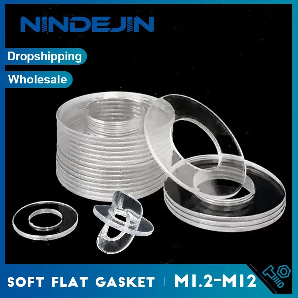 Rondella in PVC morbido trasparente Guarnizione rondella piatta in vinile di nylon antiurto Rondelle in plastica isolante M1.3-M12 per maniglia della porta della doccia in vetro