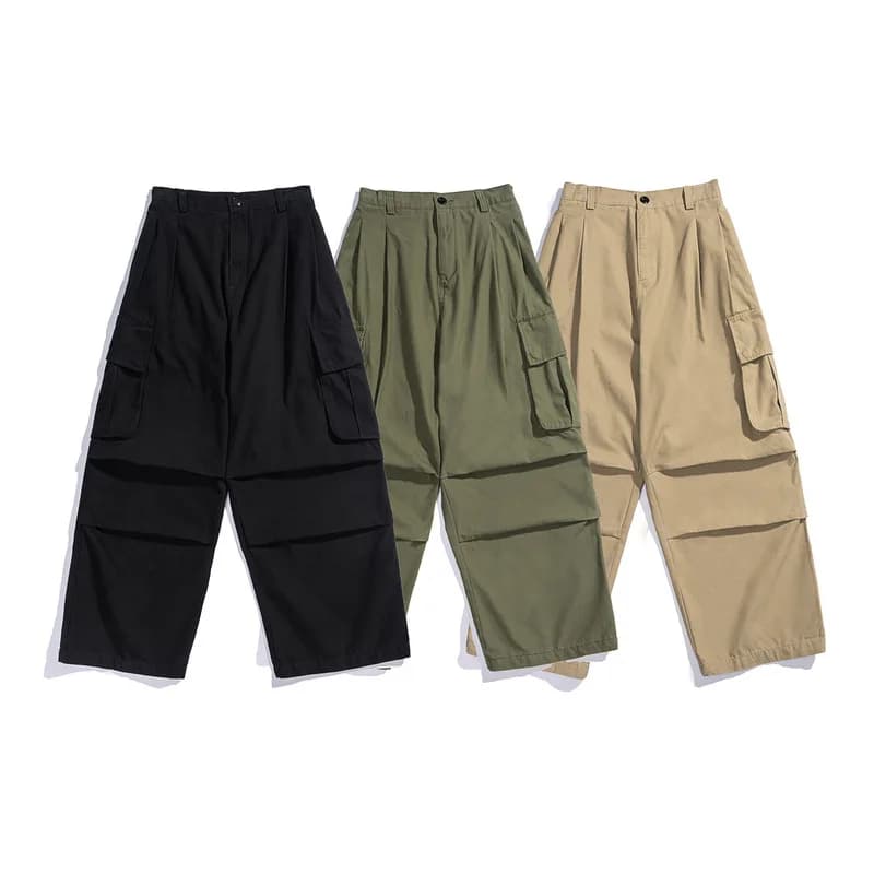 TKPA Japanese retro straight wide-leg pants with adjustable leggings casual trousers men's drawstring overalls bloomers