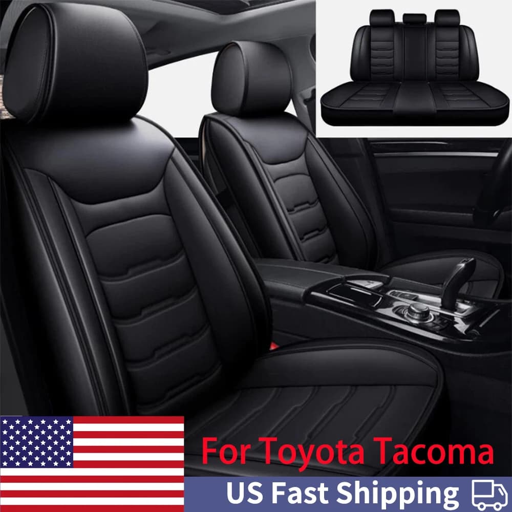 Per Toyota Tacoma PU pelle per auto 5 coprisedili set completo protezione per cuscino anteriore posteriore cuscino per auto antigraffio impermeabile durevole