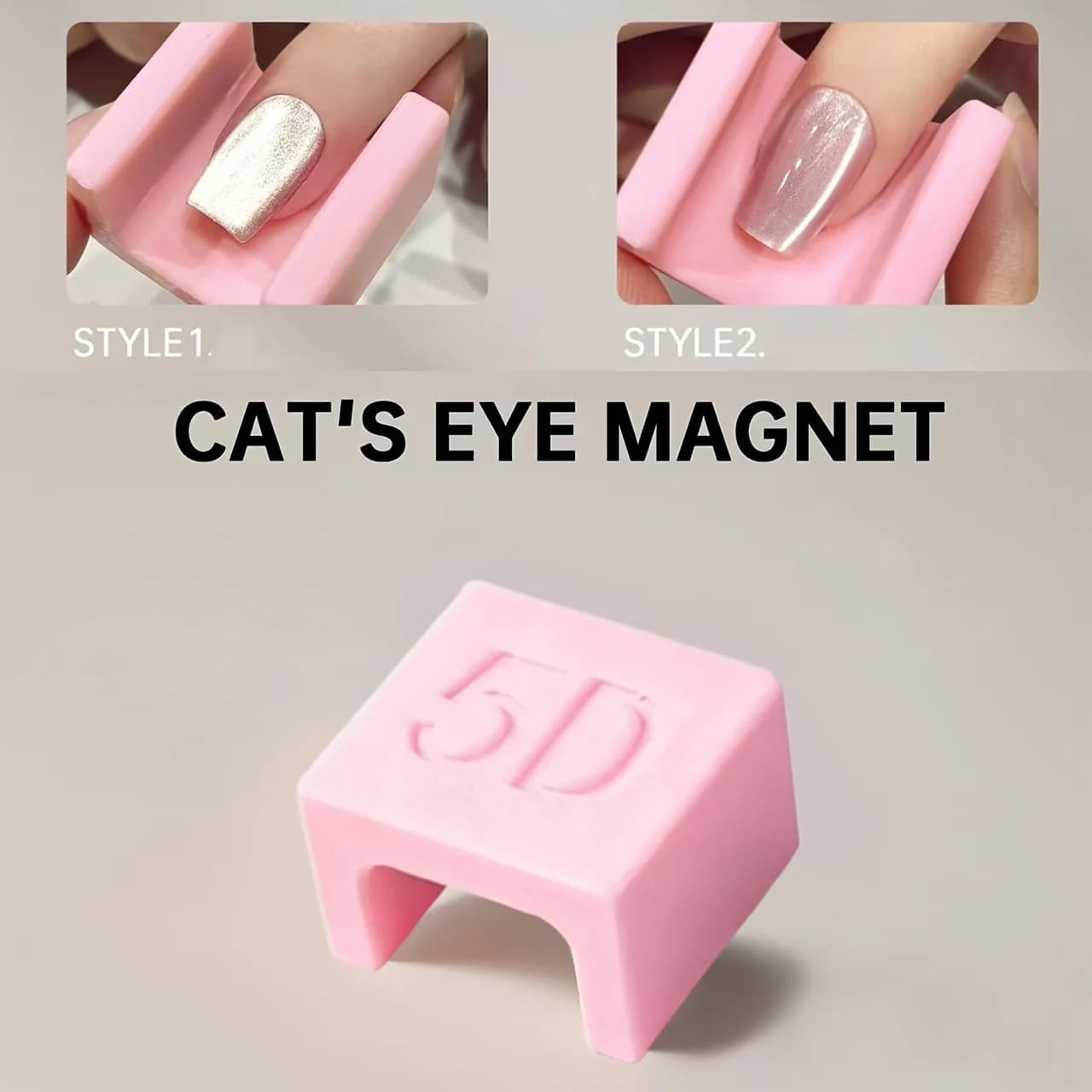 Magnete per Nail Art | Strumento per Occhio di Gatto Facile da Usare per Principianti, Materiale ABS, Disponibile nei Colori Rosa e Bianco