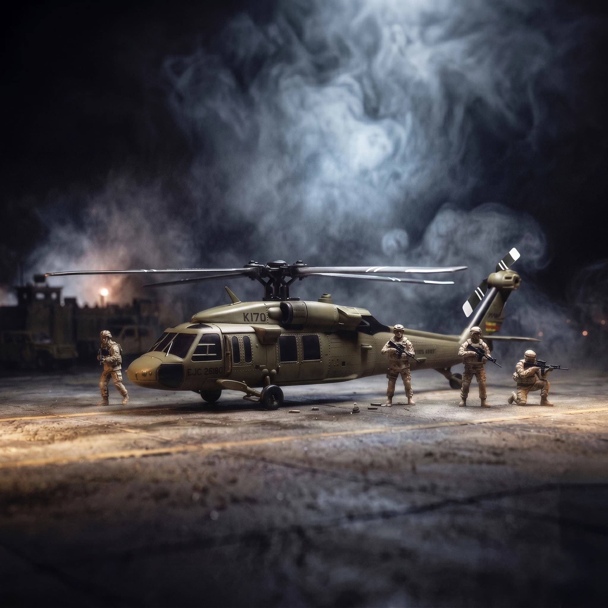 WLtoys K170 Elicottero RC brushless a 4 canali, UH60L Black Hawk a grande scala, giroscopio a 6 assi, decollo/attesa con una chiave con 3 batterie