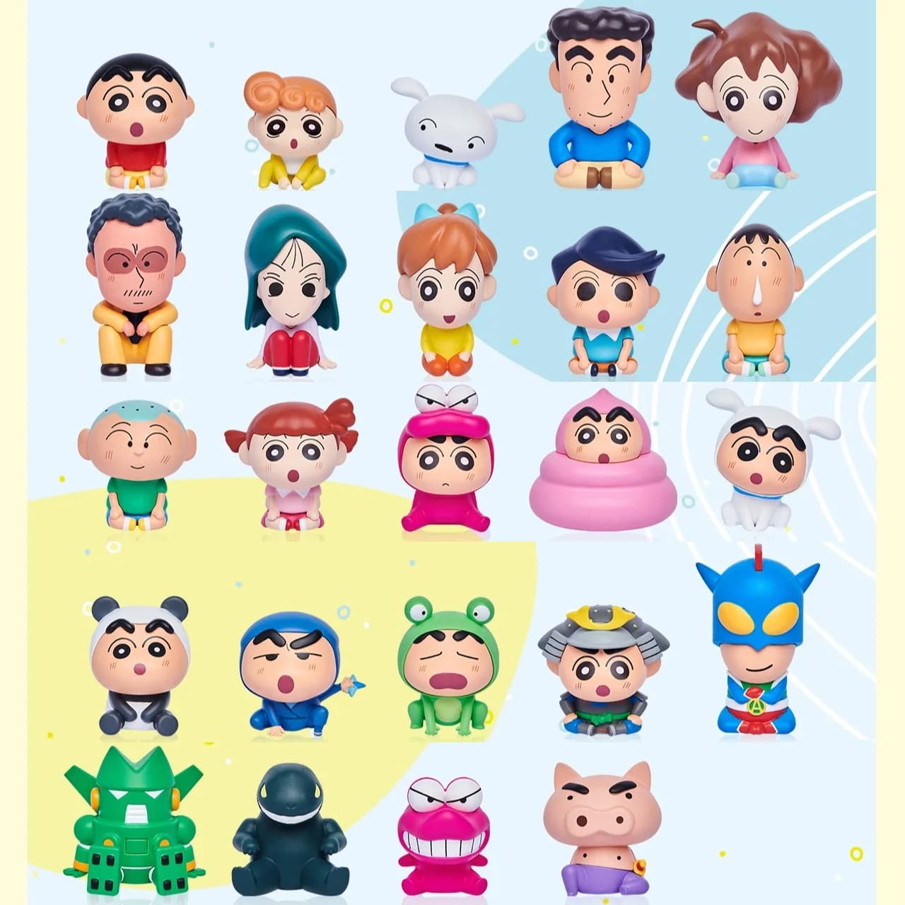 Shinnosuke Nohara Famiglia Figure Shinchan Gashapon Capsula Giocattolo Shiro Himawari Misae Hiroshi Tsuru Mini Figurine Regali per bambini