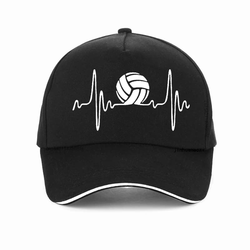 Cappellino da baseball Heartbeat Volleyballs Harajuku pop, cappello da sole per atleti, cappello casual regolabile con chiusura snapback